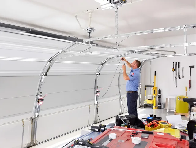 Garage door cable repair service by Stallings Garage Door Repair in Stallings