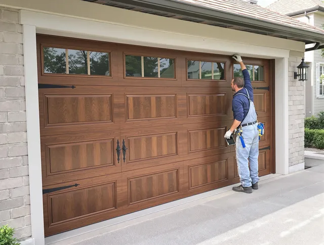 Custom garage door showcase by Stallings Garage Door Repair in Stallings