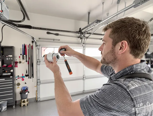 Garage door opener repair service by Stallings Garage Door Repair in Stallings