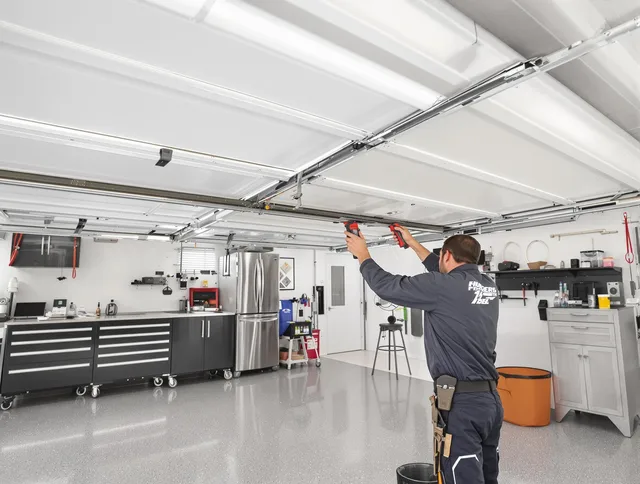 Overhead garage door repair service by Stallings Garage Door Repair in Stallings